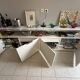 Ligne roset dedicato - large sideboard didier gomez - white lacquer, glass and