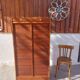 double curtain filing cabinet, vintage