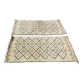Pair of North African Berber style rugs, beige