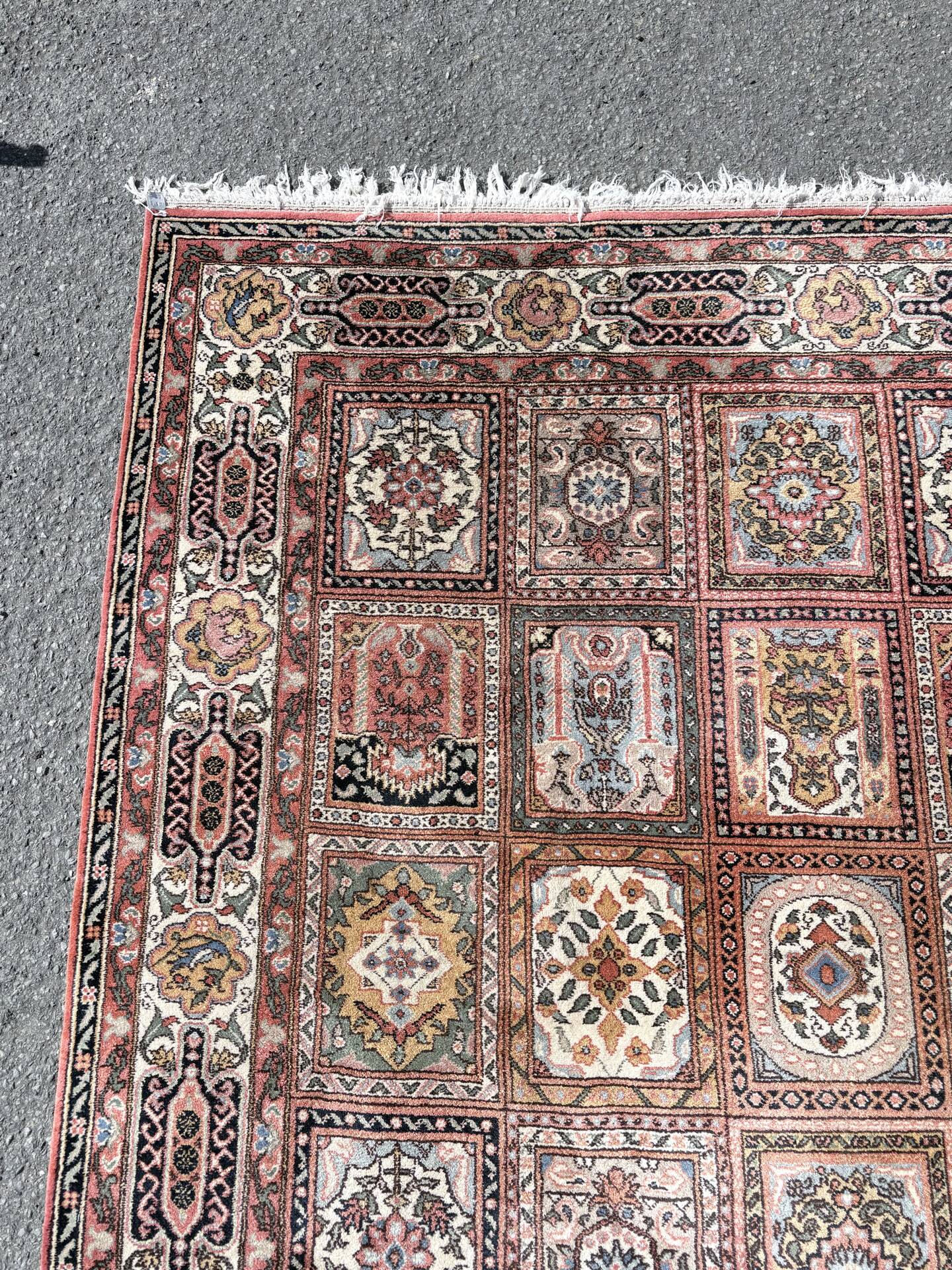 Large vintage Romanian wool carpet in Bakhtiari style