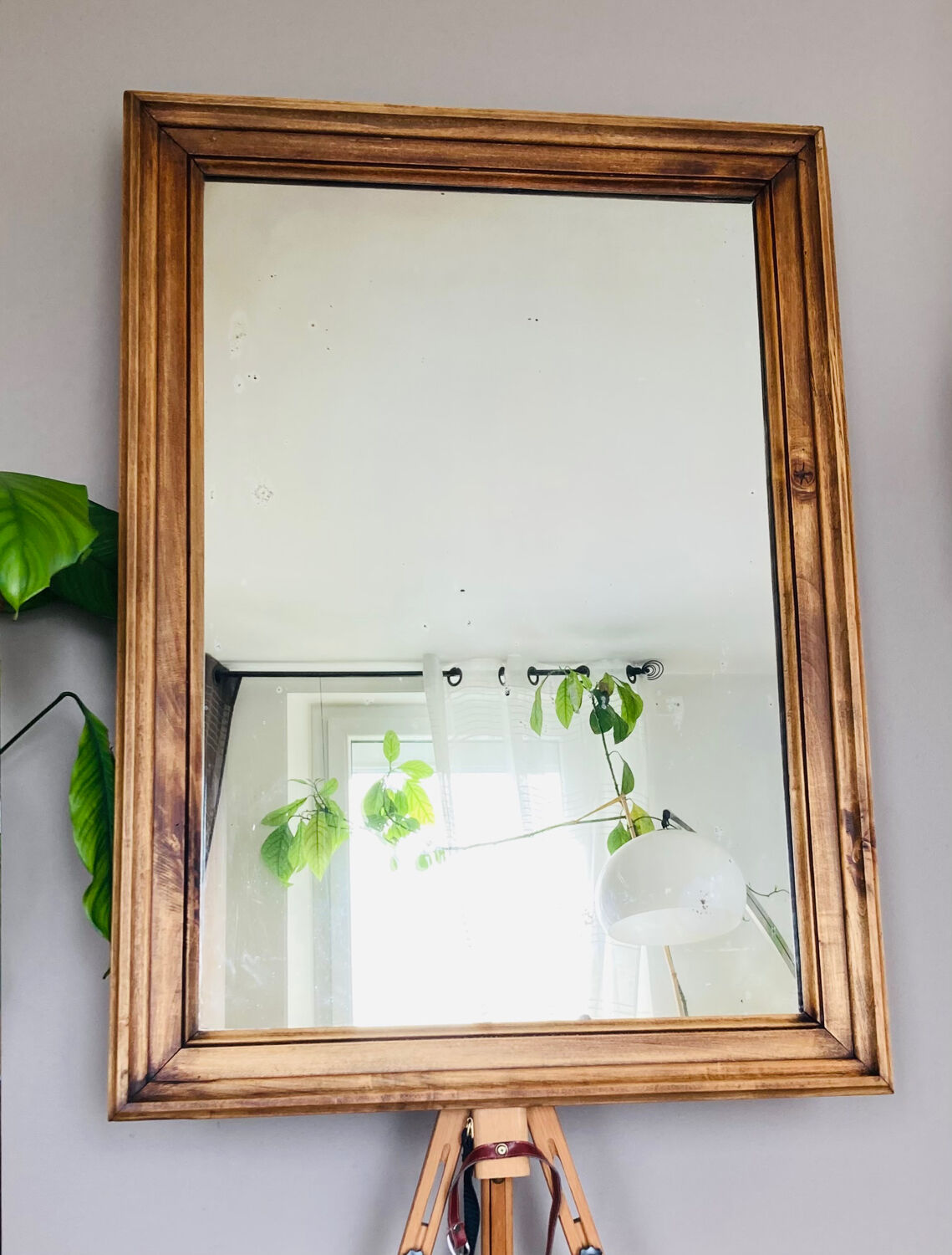 Large 19th century wall mirror in solid wood (available)