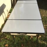 White vintage formica table 60s