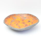 Orange lava glaze vide-poche or centrepiece bowl by Jan van Erp, the netherlands 1960s