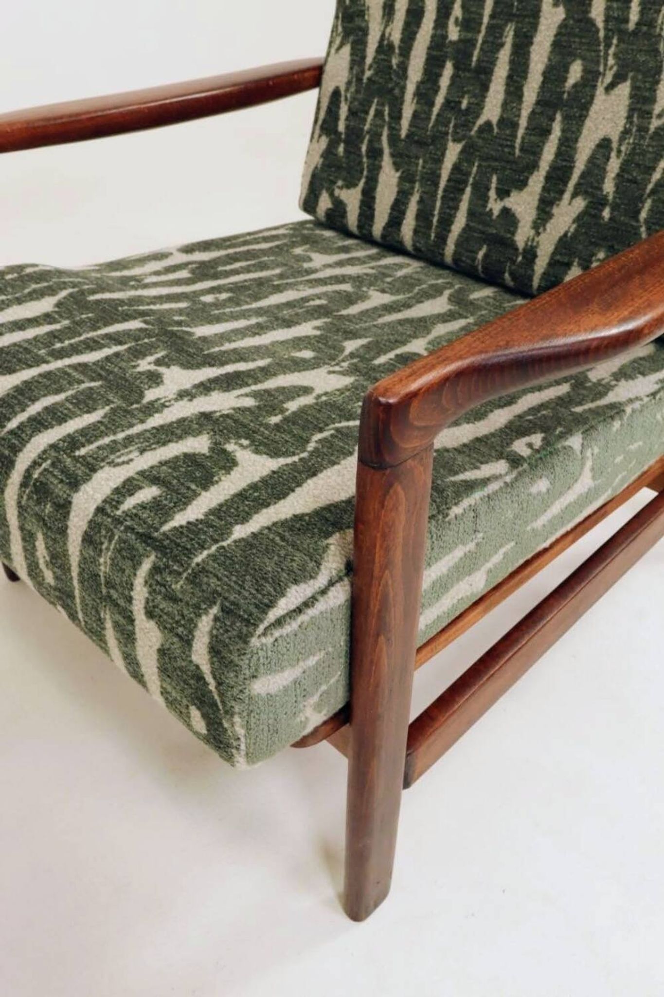 Vintage Armchair Green Cushions Classic Design