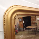 Golden mirror XlXth wood and stuk