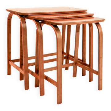 Vintage set of nesting tables by Axel Larsson for Bodafors, 1930s.