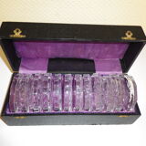 12 under crystal glasses in their original box 1950
