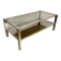 Table basse en chrome et verre fumé à double plateau, années 70