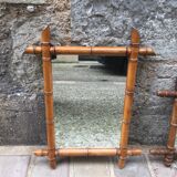 Bamboo imitation wooden mirror 56 x 43