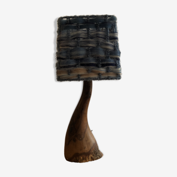 Raw vintage wood lamp