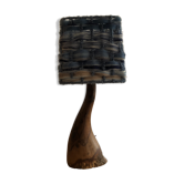 Raw vintage wood lamp