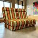 Ensemble de 2 fauteuils/canapés-lits vintage vert orange