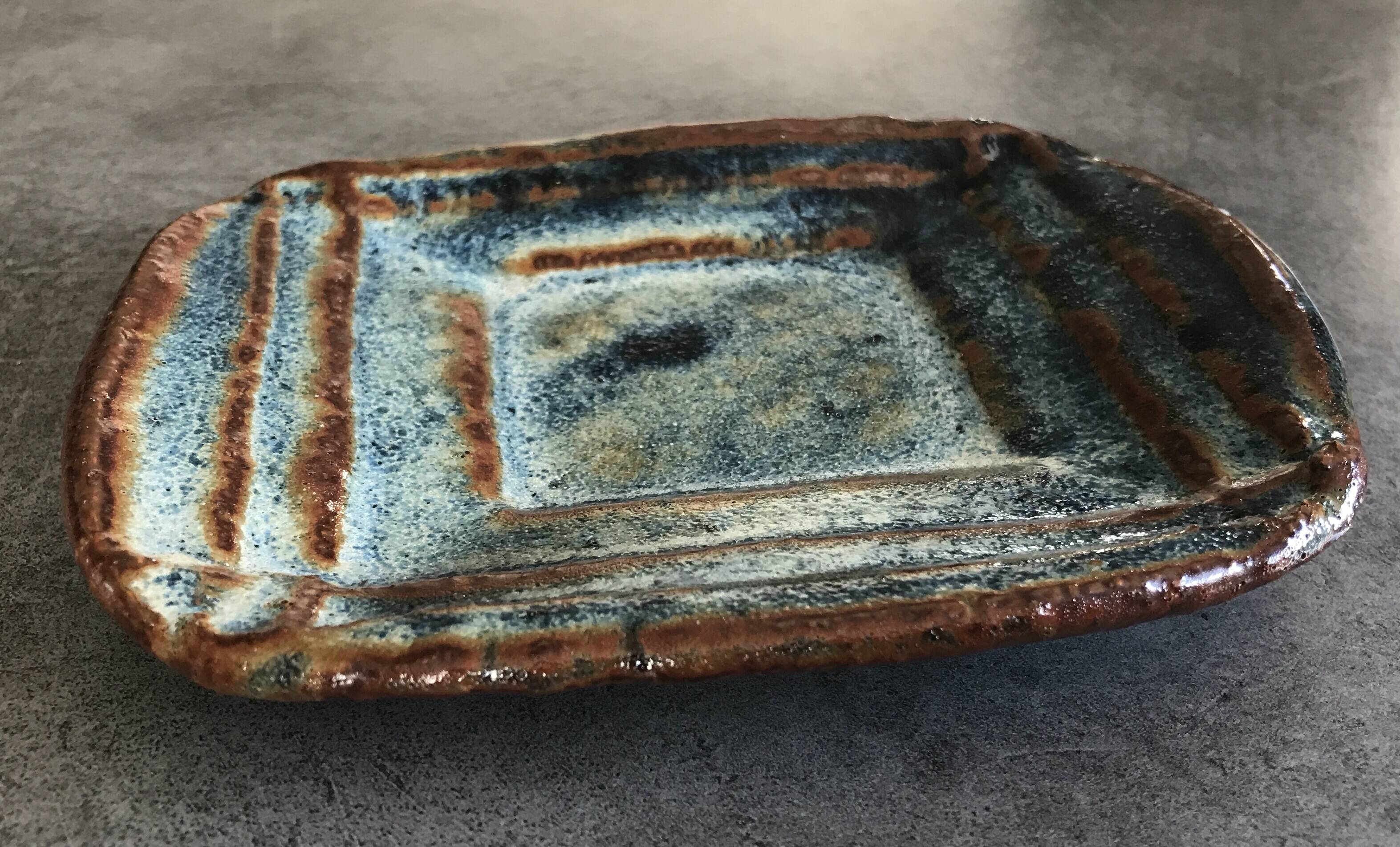 Modernist enamelled stoneware bowl tray