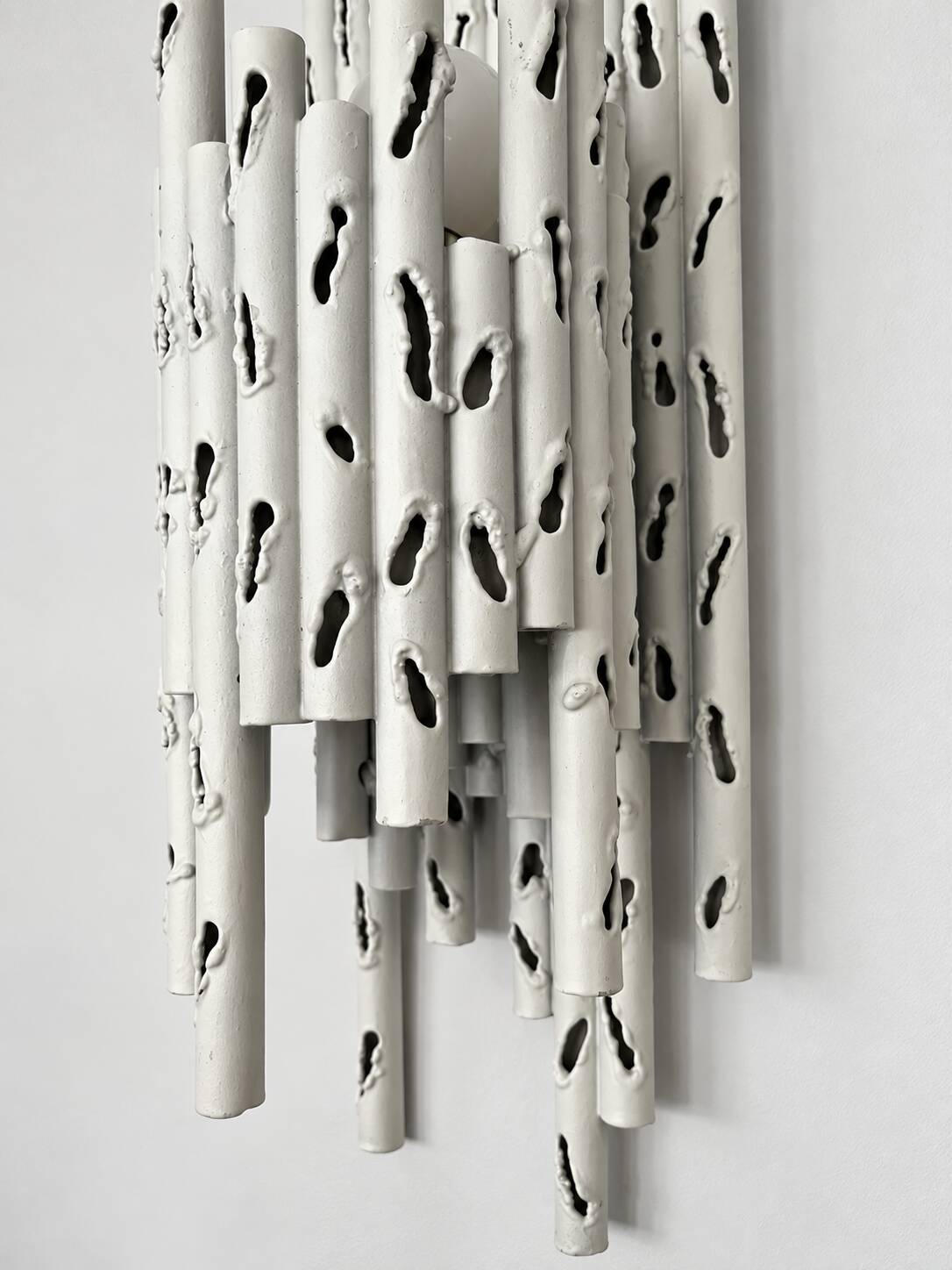 Pair of brutalist wall sconces attributed to Marcello Fantoni – Italy, 1960s