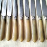 11 Apollo bovine horn and stainless steel table knives