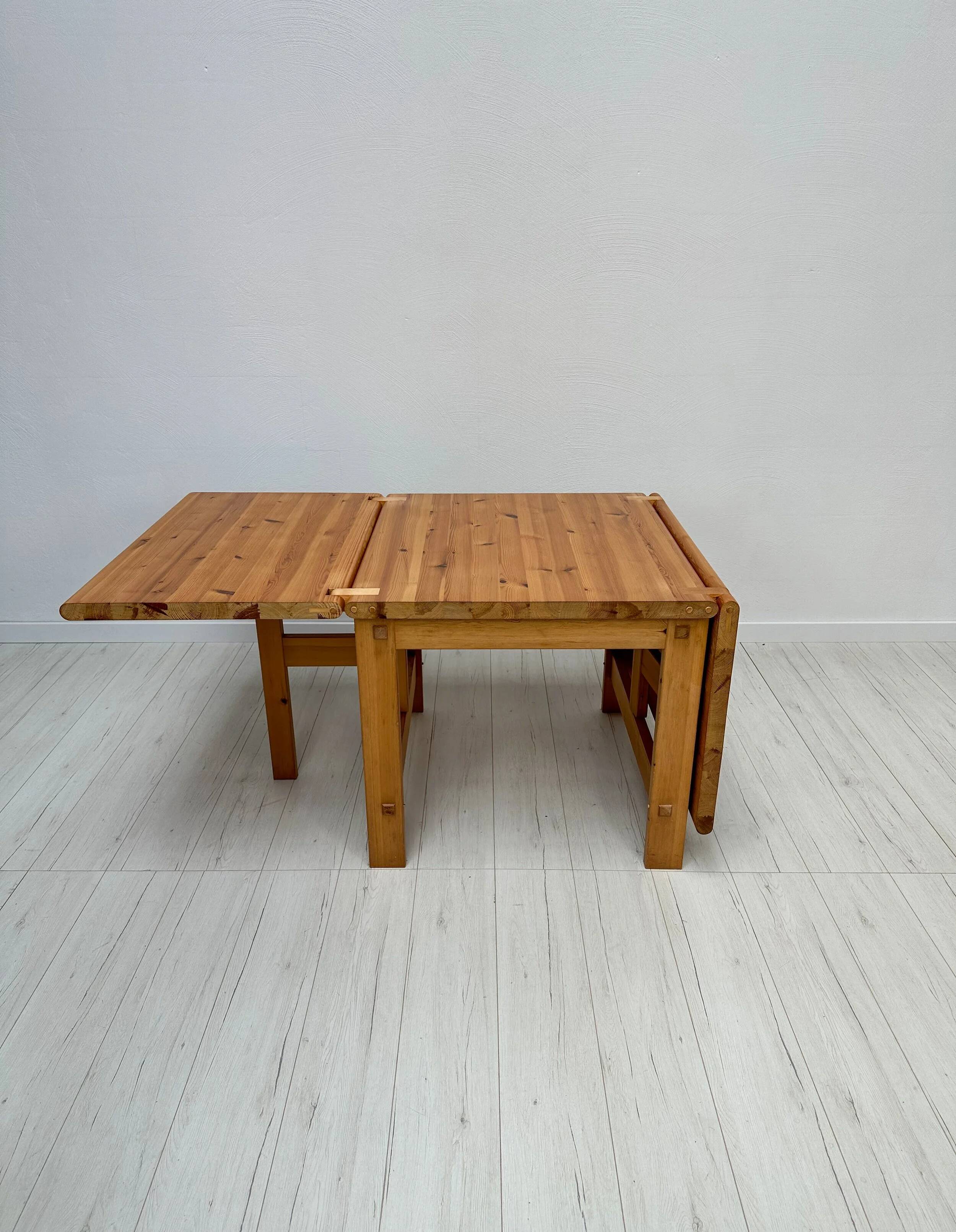 1960s Vintage ‘Fureka’ Pine Drop-Leaf Dining Table by Edvin Helseth for Sta