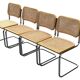 Set of 4 chairs Cesca B32 designed by Marcel Breuer design made in Italy