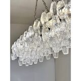 Contemporary Rectangular "Poliedro" Murano Glass Brunish Chandelier by Simo