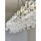 Contemporary Rectangular "Poliedro" Murano Glass Brunish Chandelier by Simo