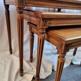 3 cherry trundle tables from 1980