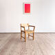 Brutalist chair by Tage Poulsen, pine, woven paper cord seat.