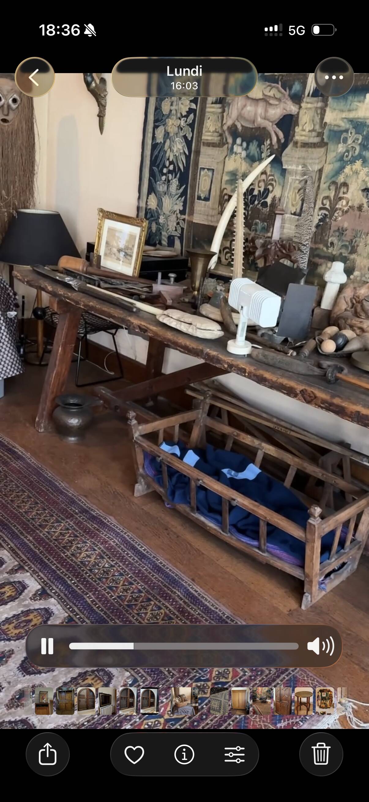 Large console or shop sideboard in pitch pine, early 20th century.