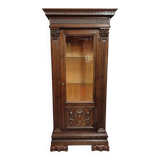 Display cabinet / Antique Renaissance-style bookcase – Carved wood – H 190 cm