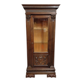 Vitrine / Bibliothèque ancienne style Renaissance – Bois sculpté – H 190 cm