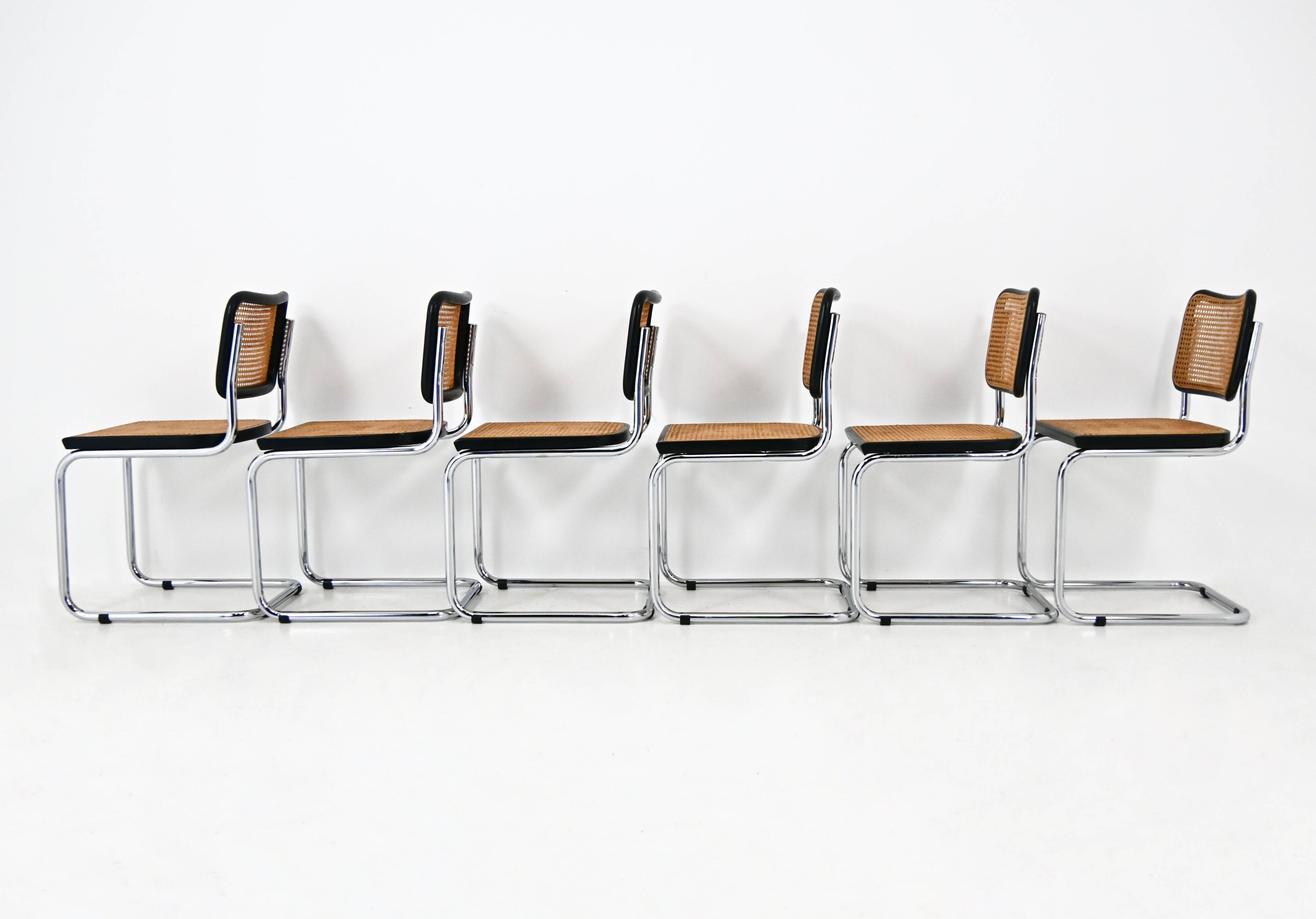 Ensemble de 6 Chaises de salle à manger Style B32 de Marcel Breuer