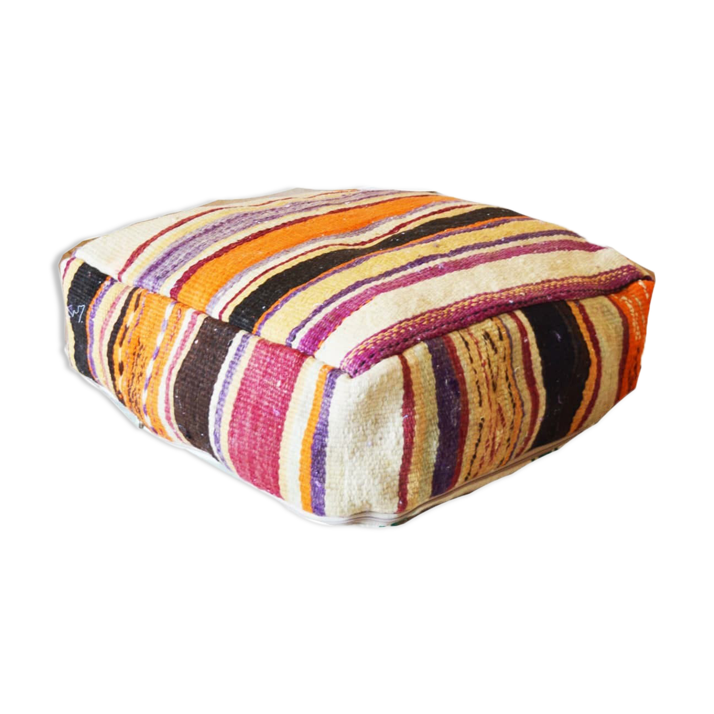 Pouf tapis berbère marocain d'automne