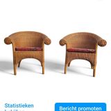 2 x rattan  arm chairs 1980s with original upholstery