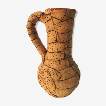 Vase / Carafe / pitcher vintage terracotta and cork