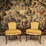 Suite of 2 armchairs louis xv style xixth century
