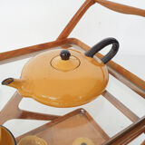 Vaisselle en porcelaine ocre de Roger Mourre pour Dieulefit, France années 1950