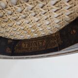 Blackened curved wooden stool Thonet