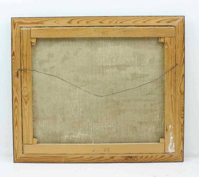 Original Swedish oil on canvas – “Landscape” by Sture Ekengren – vintage & framed – 63 × 74 cm