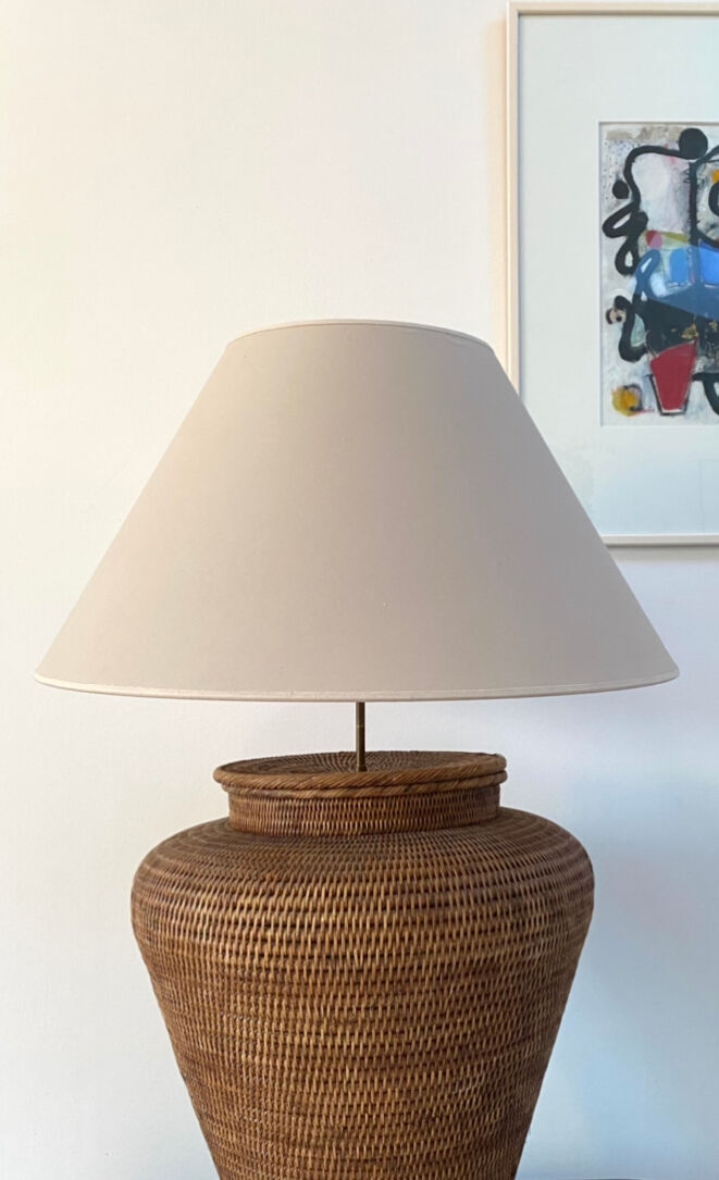 XXL rattan jar lamp from the 60s
