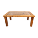 Vintage modernist coffee table in pine and glass 70s 80s
