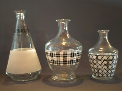 Set of three vintage decanters
