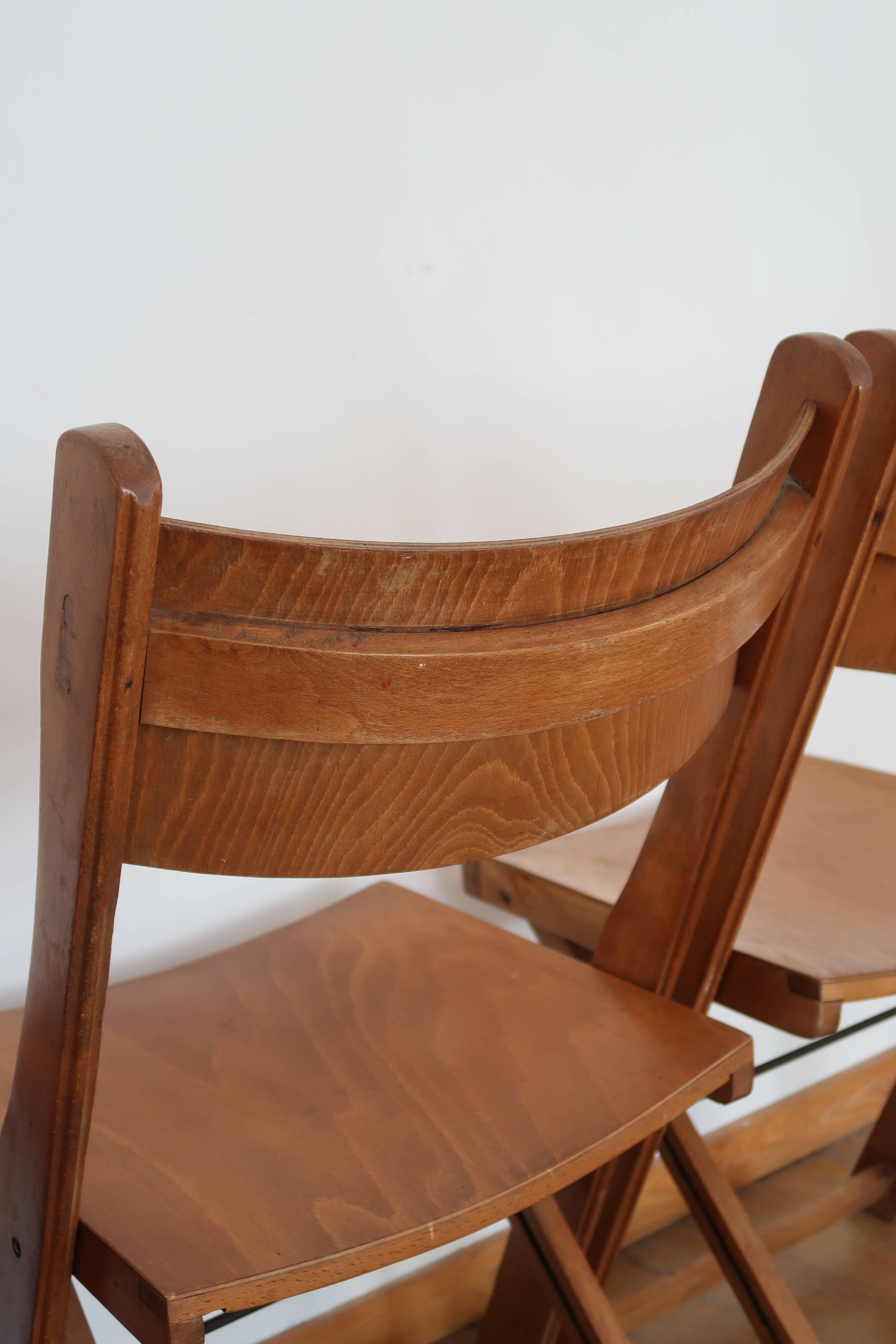 Set of 4 folding chairs in wood 70
