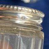 Individual salt shakers in 800 silver with two hallmarks and fluted crystal