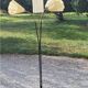 Vintage floor lamp from the 50s in metal and brass 4 flexible lights with tripod base
