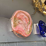 Pink veined blown Murano glass wall light, 1970s