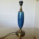 Blue and bronze crackle ceramic lamp