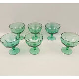 Set of 6 green glass ice cups
