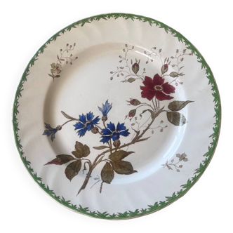 Round serving dish Creil and Montereau model Carnations