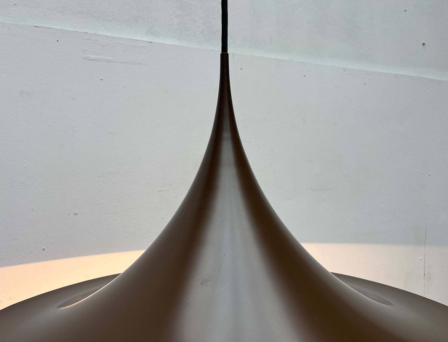Mid-Century Modern Space Age Danish Brown Semi Pendant Lamp by Claus Bonderup and Torsten Thorup for Fog & Mørup, 1960s