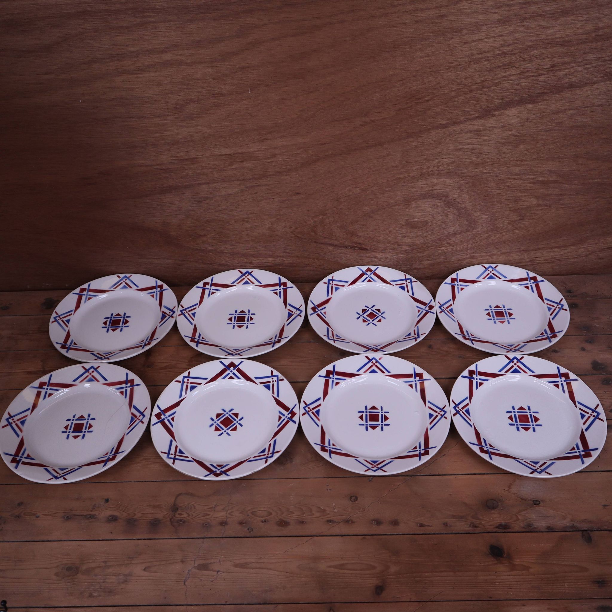 8 Assiettes plates Moulin des Loups Hamage, modèle Ustaritz