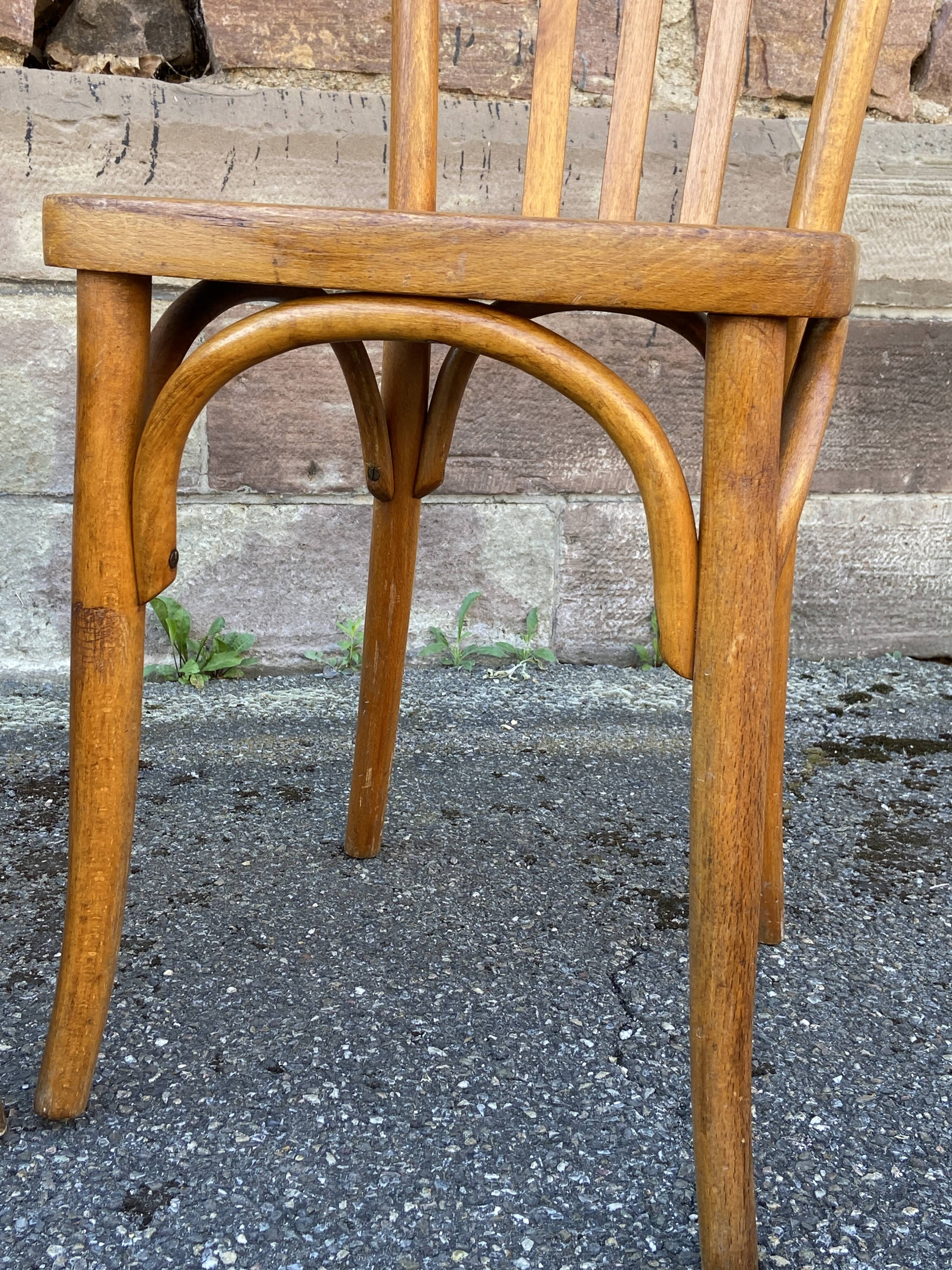 Pair of 1950s bistro cafe chairs