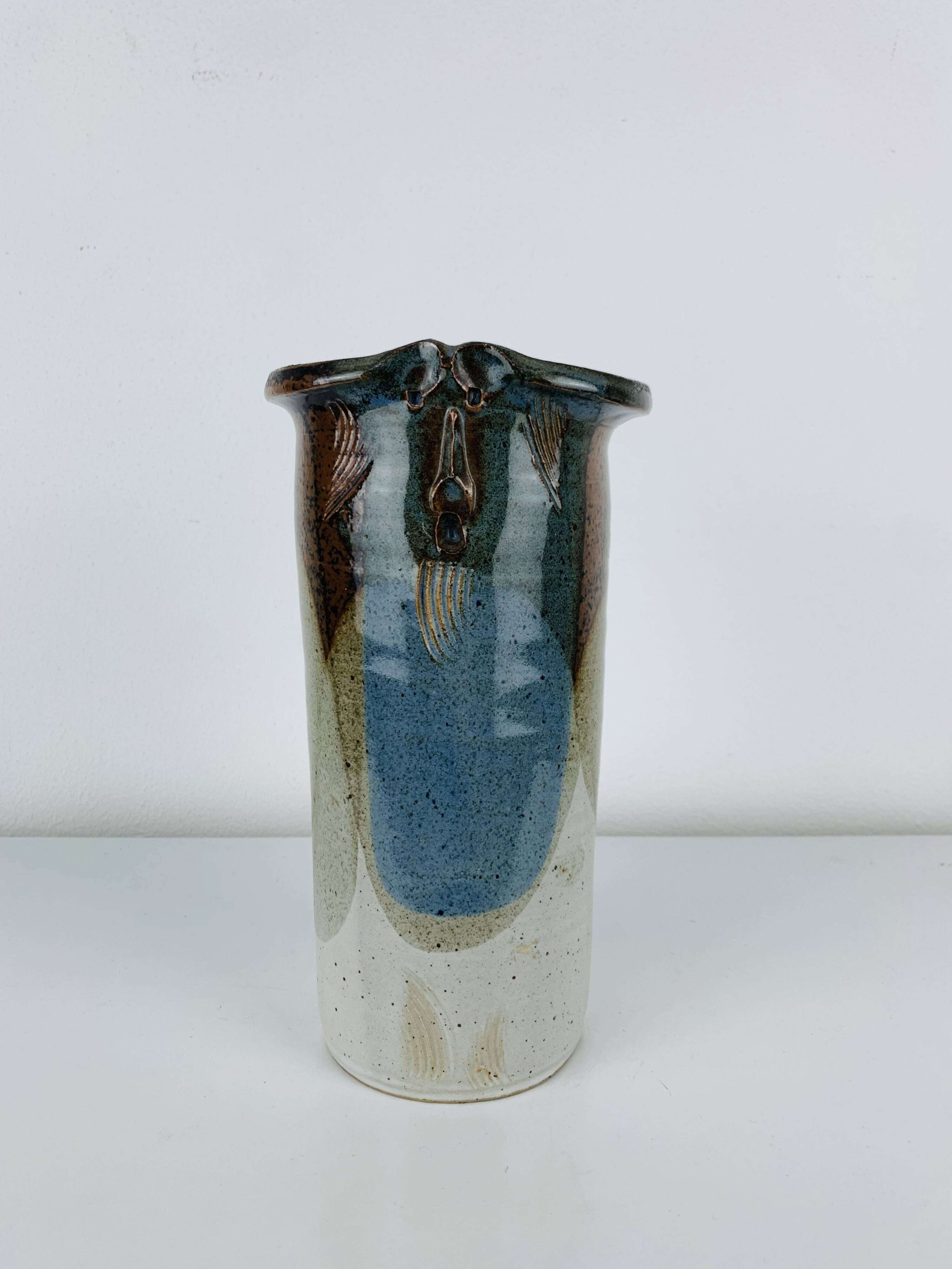 Ceramic roller vase by Marcel Piot